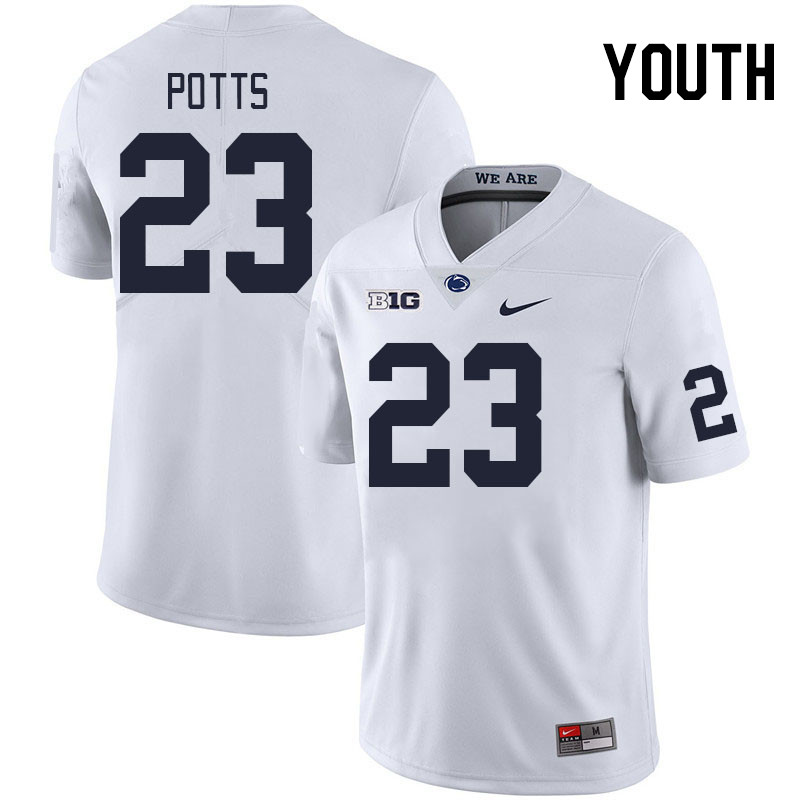 Youth #23 Trey Potts Penn State Nittany Lions College Football Jerseys Stitched Sale-White